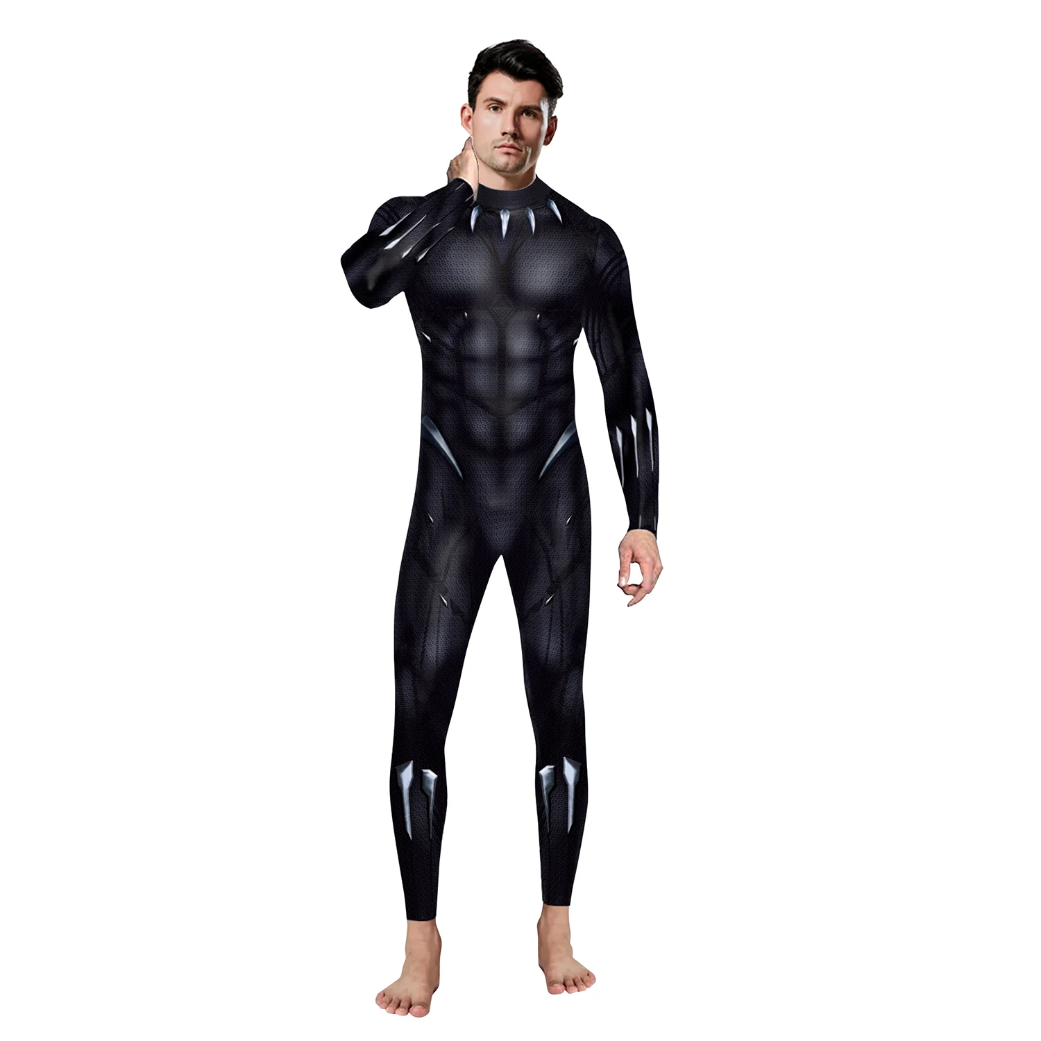 Zawaland Halloween Party Kostüm Digitaldruck Body Stretch Zentai Catsuit Cosplay Kostüm Muscle Body Overalls