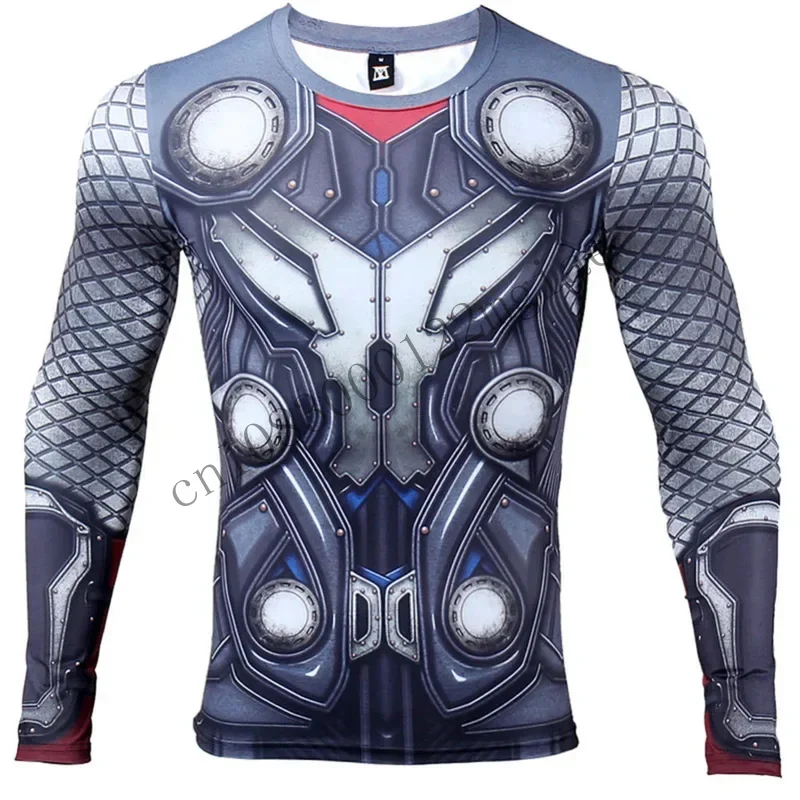 Thor 3D printed T shirts men compression shirt hero cosplay long sleeve tops male gym Fitness bodybuilding clothes cmm221