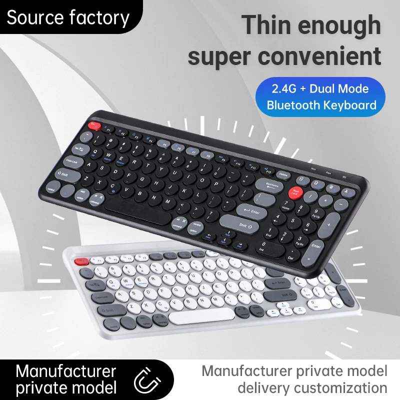 ZONFRONT Laptop Keyboard Gamer Wireless Teclado 2.4g Bluetooth Computer Keyboard with Number Key IOS/WIN/ Android