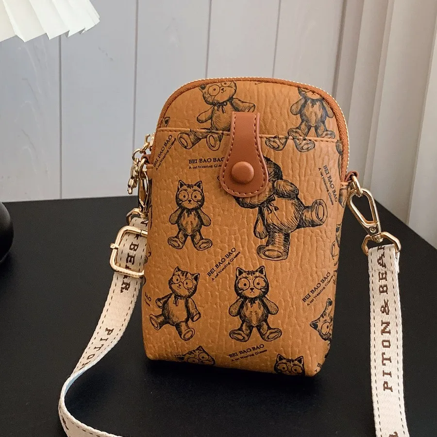 

Korean Version Cute Cartoon Mini Bag - New Women's Change Mobile Phone Bag, Exquisite Fashion Wide Shoulder Strap Messenger