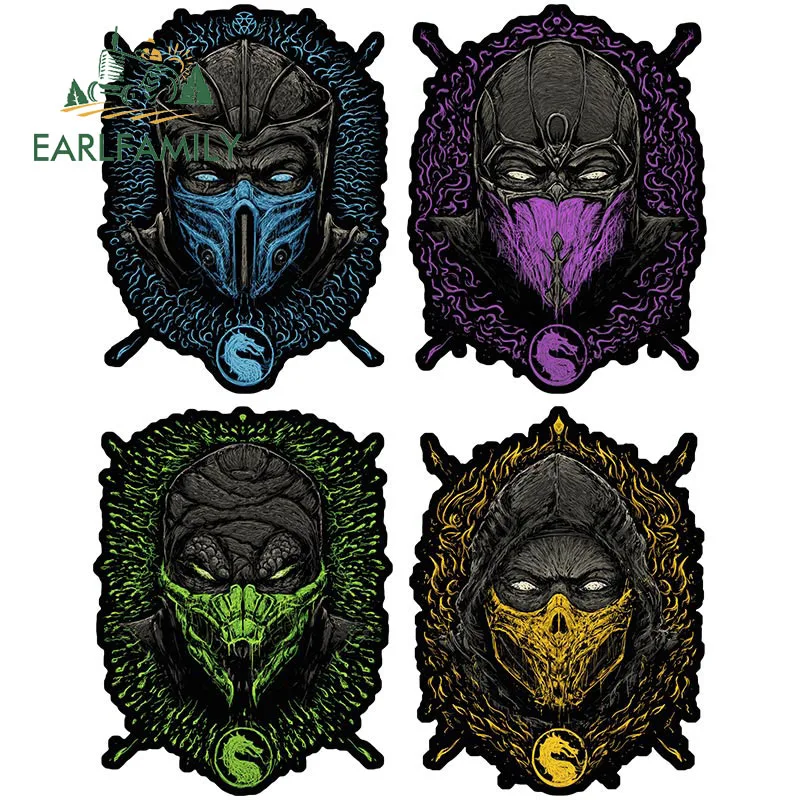 EARLFAMILY 13cm Mortal Kombat Arcade Game Sub Zero Noob Saibot Character Car Sticker Graphics Decal Laptop Car Door Protector