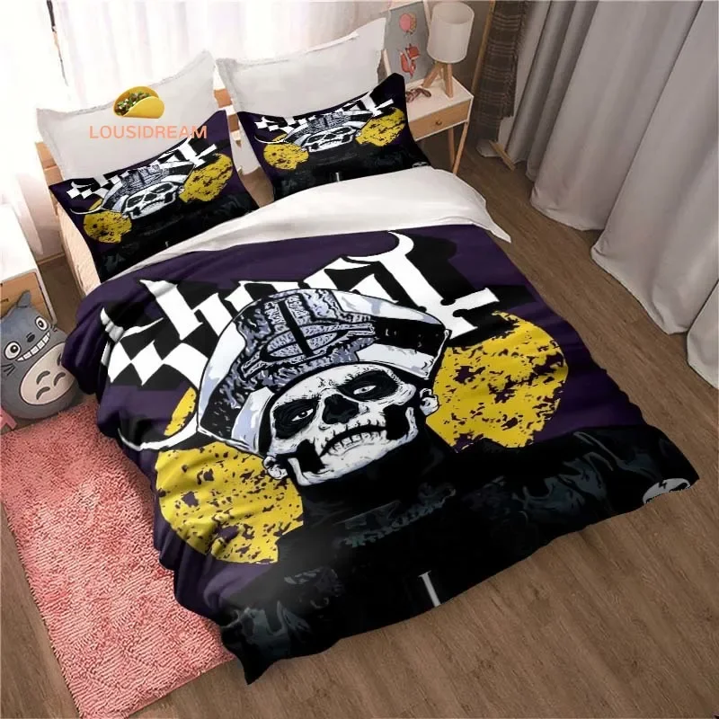 Rock Band Ghost Logo lenzuola copripiumini biancheria da letto lenzuola dormitorio Set biancheria da letto in tre pezzi Set biancheria da letto