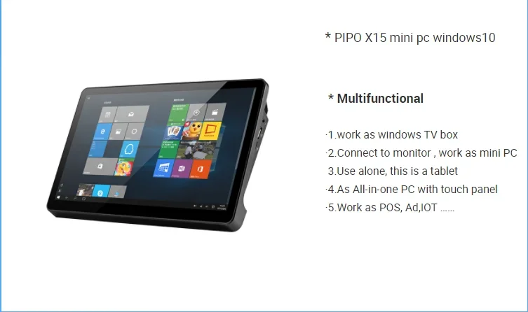 PIPO X15 11,6 polegadas Windows Industrial Touch Panel PC 8GB Ram 256GB SSD tudo em um PC