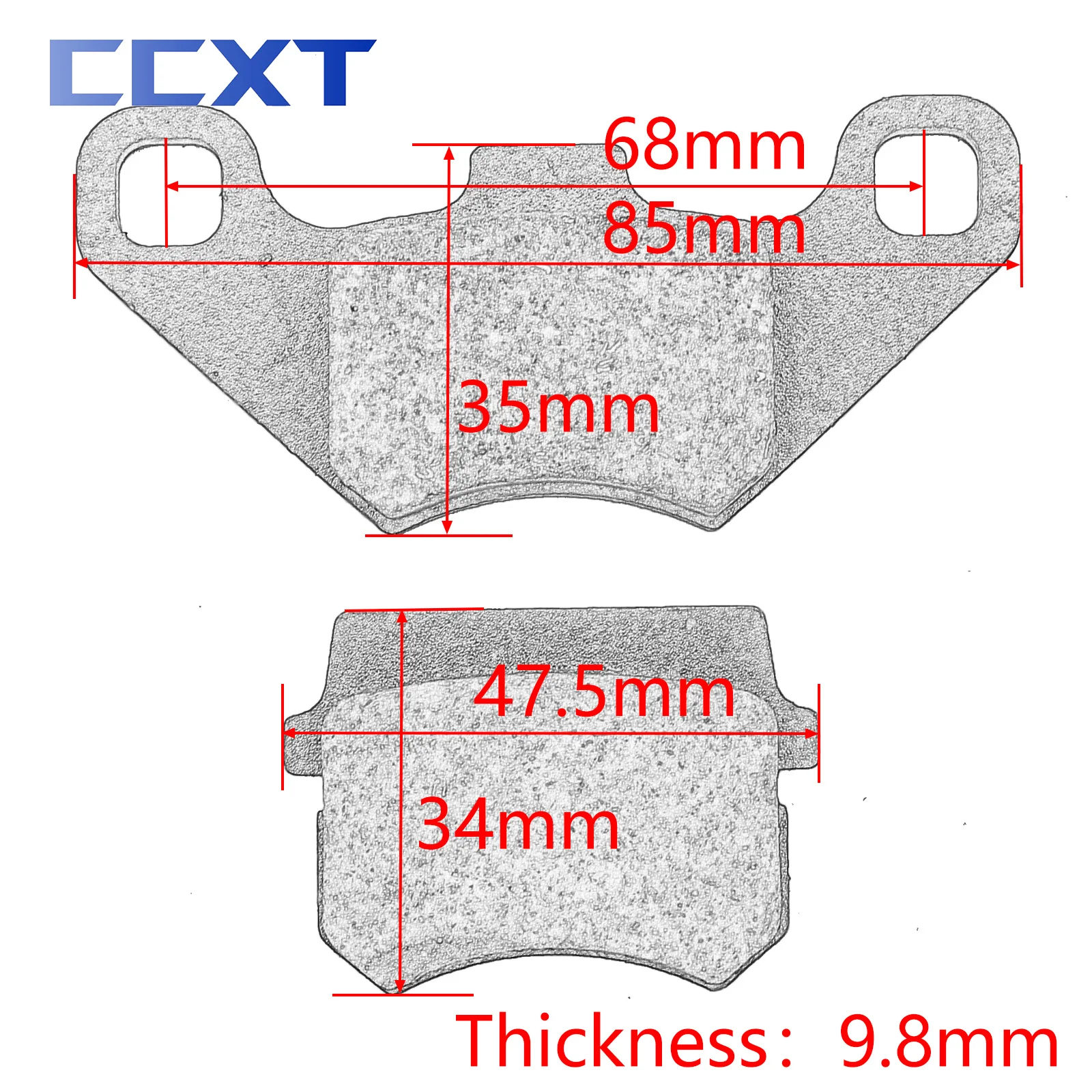 Plaquettes de Frein Avant et Arrière pour Go Kart D343, Accessoires Universels pour Scooter et Vélo, 50cc, 70cc, 90cc, 110cc, 125cc, 150cc, 200cc,