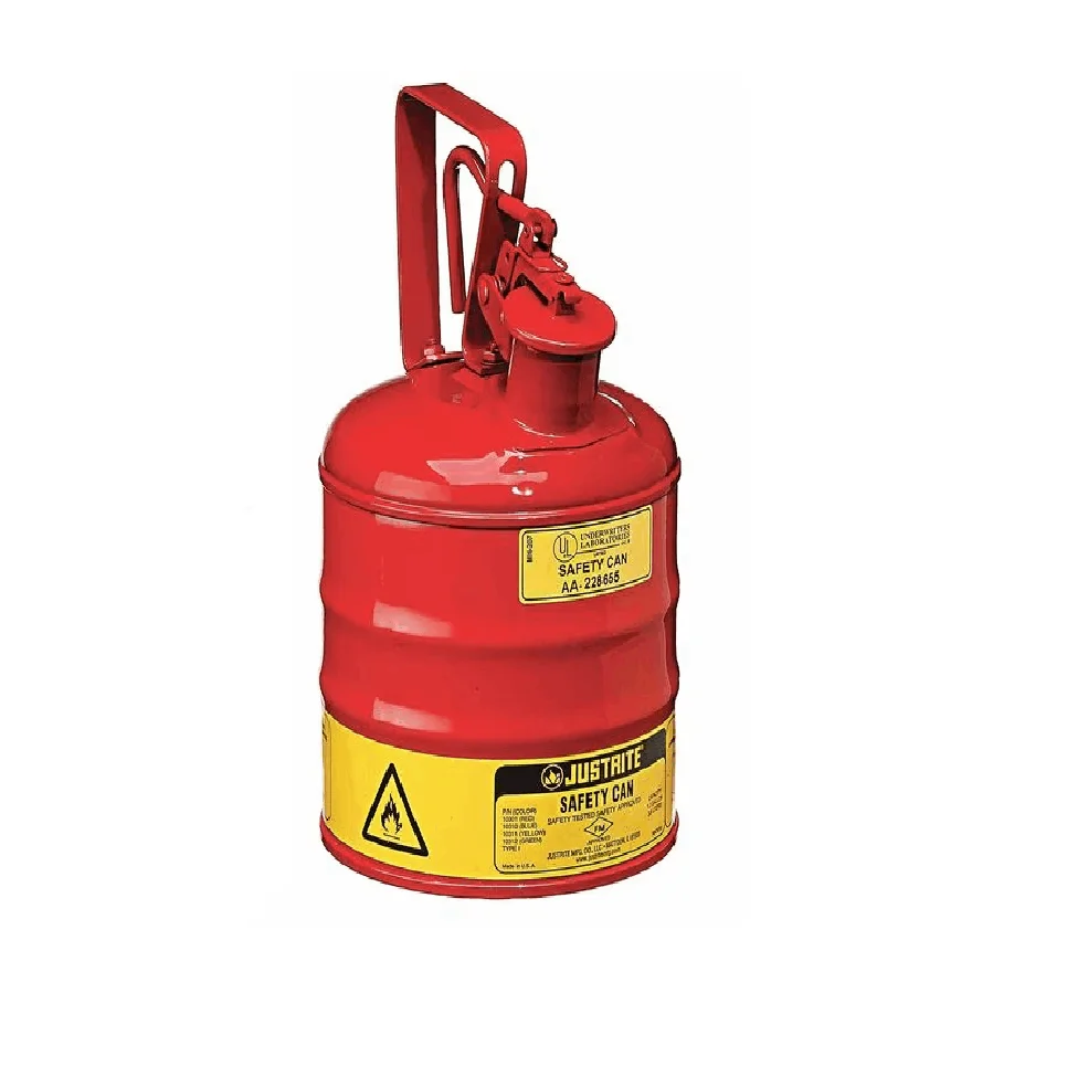 

Safety Can, Steel, 1 gal, Red, 7 1/4 in Dia., Flammables