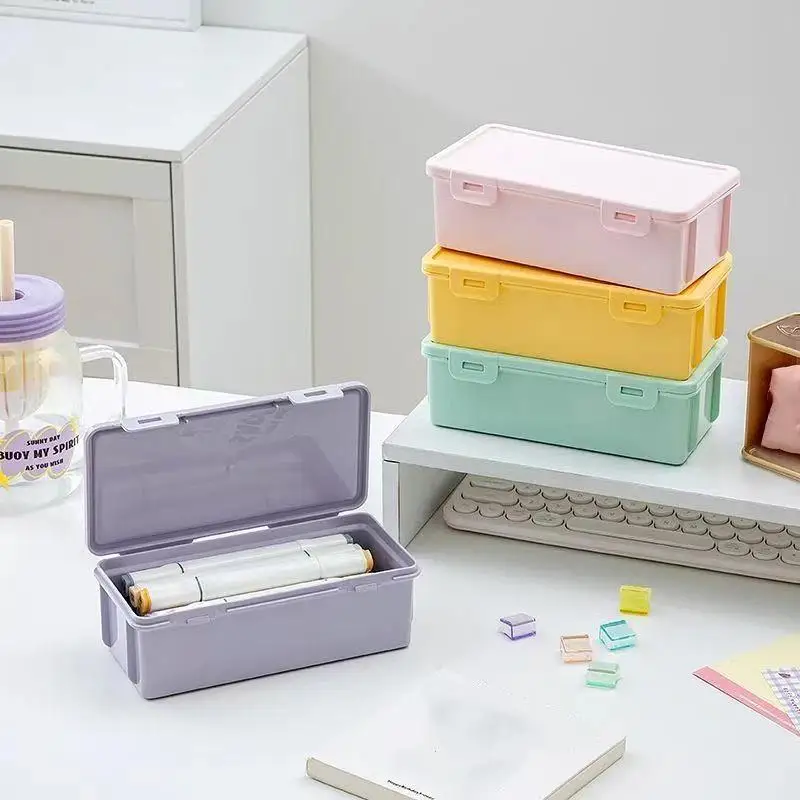 (BBQ4)Colorful Pencil Box Large Capacity Plastic Organizer Storage Boxes For School Bulk Stackable Design Office Supplies