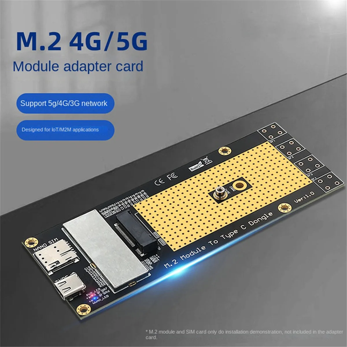 A71Z M.2 auf Typ-C Adapterplatine für EM9190 EM9191 SIM8300G-M2 SIM8200EA-M2 SIM8202G-M2 SIM8202E-M2 FM510-AE 5G Modul