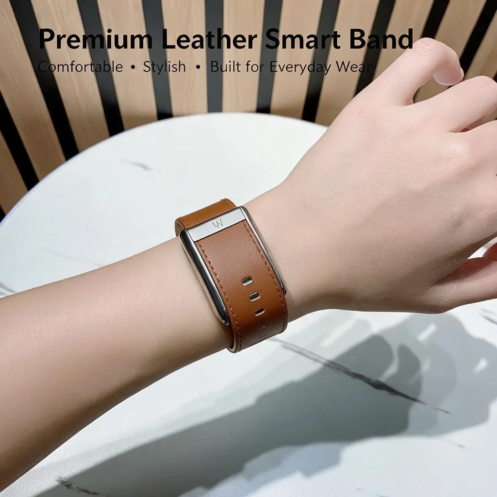For Whoop 5.0 PEAK Genuine Leather Band W Metal Frame Casual Replacement Wrist Strap Premium Sport Watch Bracelet Men Women