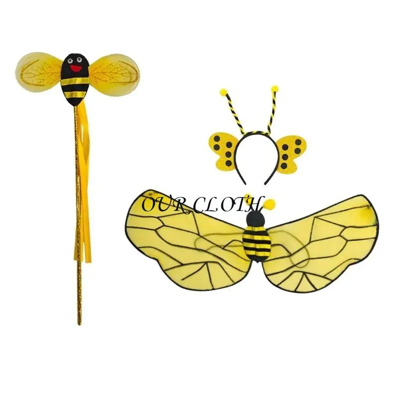 3PCS BEES COSTUME للنساء زي النحل للنساء لحزب Halloween Cosplay Y1AC