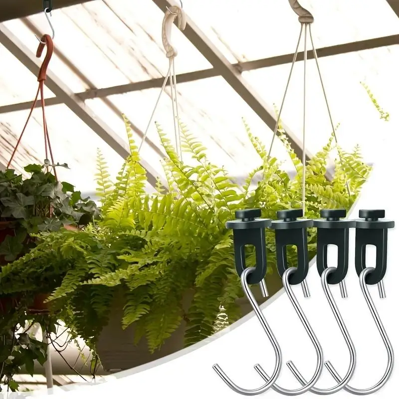 6 oder 30 Stück Nylon-Rollenkörbchen mit S-Haken für Gewächshäuser, zum Aufhängen von Pflanzenkörben, Garten, praktisches Hängezubehör