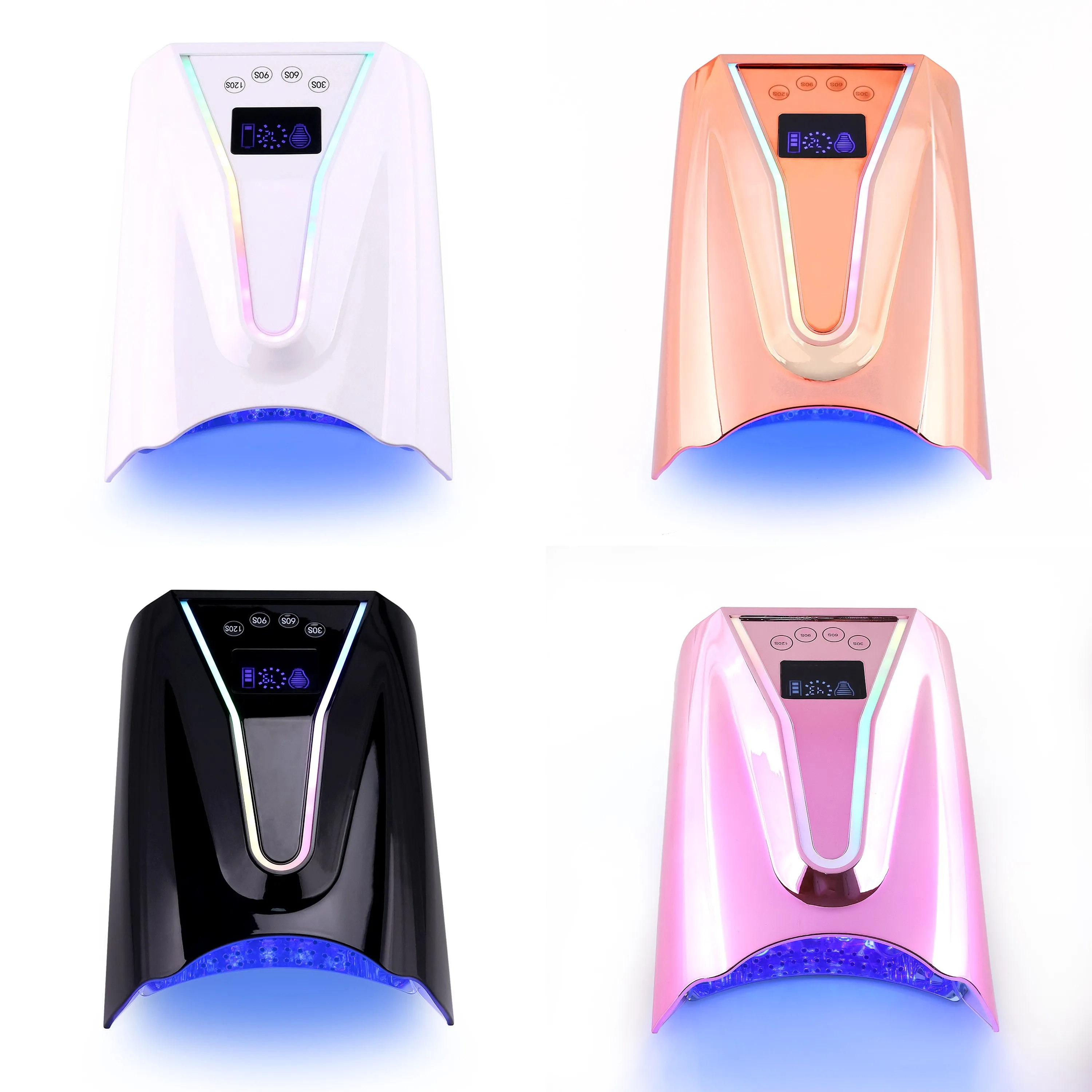 Portable 128W Atmosphere Light Cordless Wireless Nail Lamp UV Led Dryer Rechargeable Uv Light for Nails Dryer for Gel