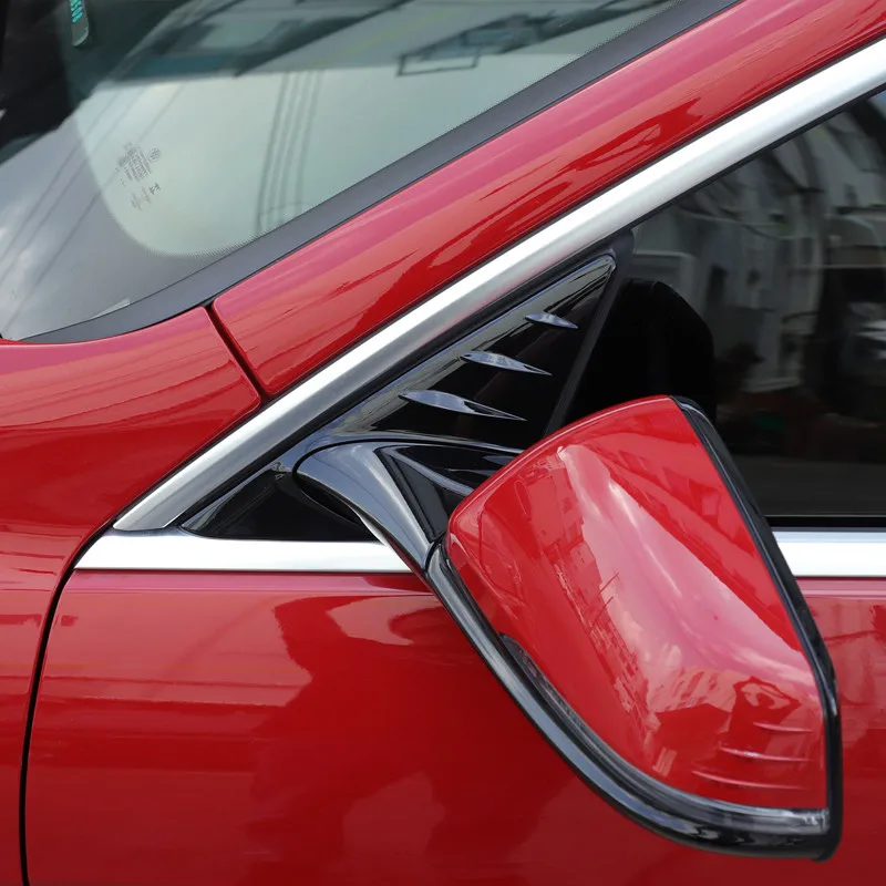 Carbon Fiber Texture ABS Side Triangle Spoiler Mirror Cover Trim For BMW F40 F44 1 2 Series 2020-2024 Interior Mod Accessories