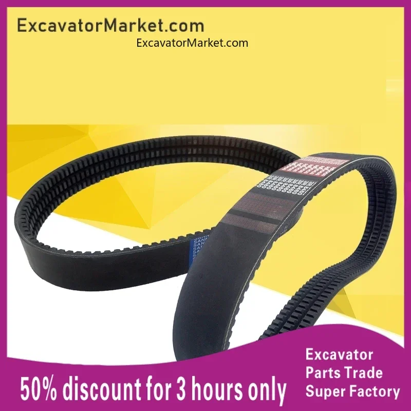 

excavator accessories For SUMITOMO 350A5 HITACHI ZX330/350/360-3 CASE 360B 6HK1 Engine fan belt For excavator