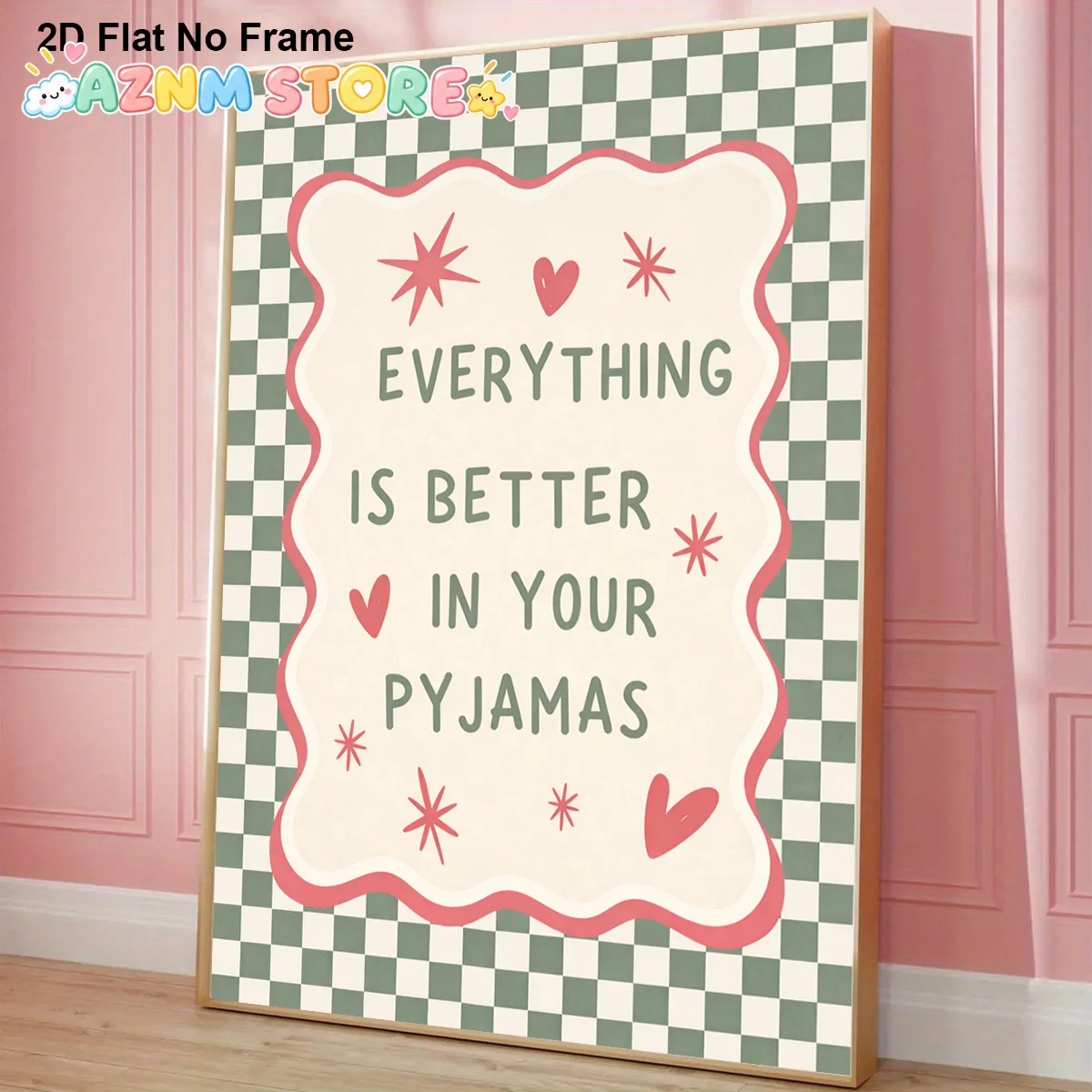 2D Flat, 1pc Frameless Canvas Poster 