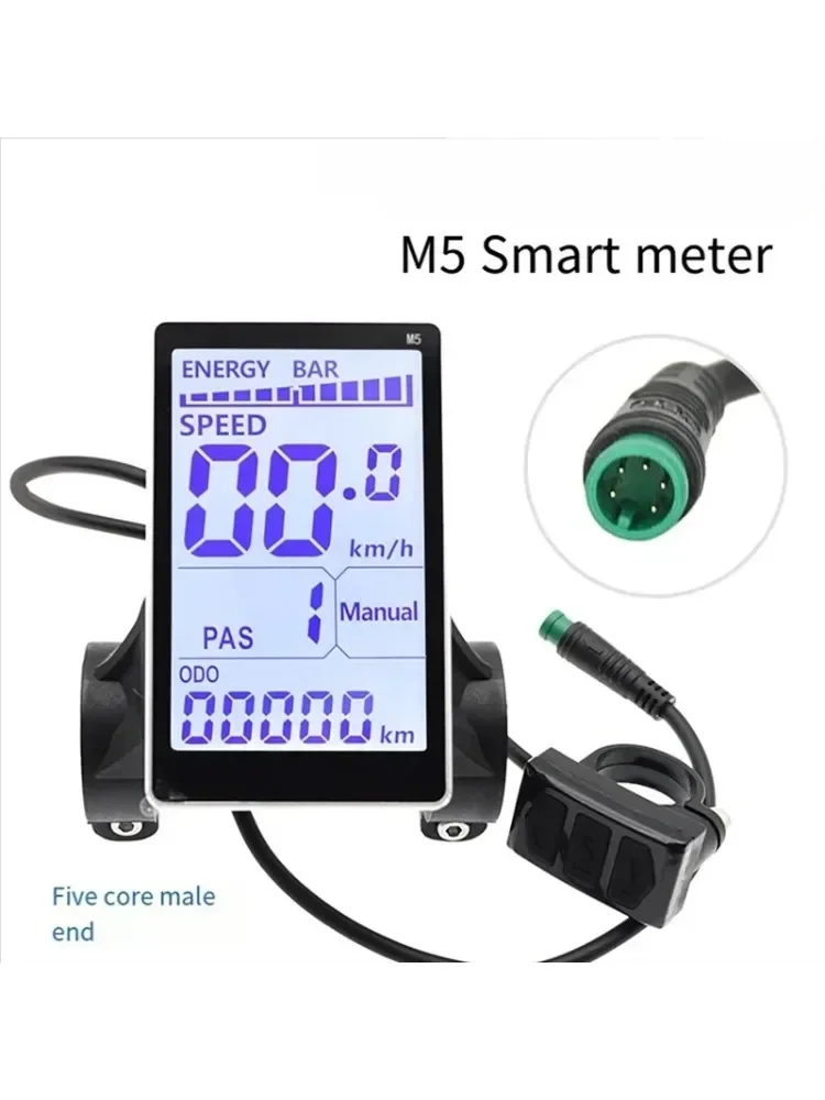 Superieure-Elektrische Fiets LCD Display Meter 5 Pin 24 V 36 V 48 V 60 V E Scooter M5 LCD Panel Scherm E-Bike Fiets Accessoires - afbeelding 2