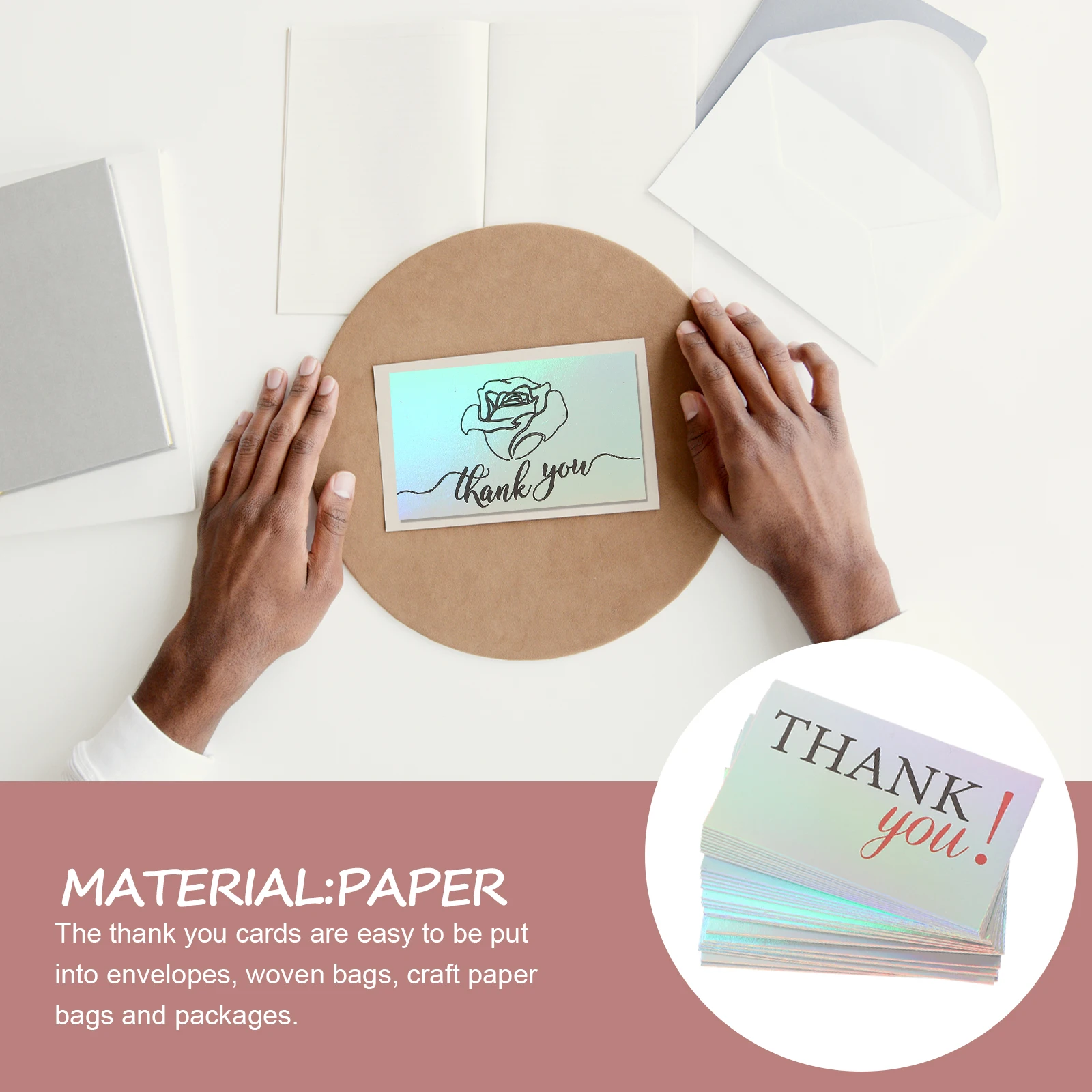 

120pcs Delicate Thank You Cards Shower Wedding Gift Packing Memo Accessories Greeting Postcards For Small