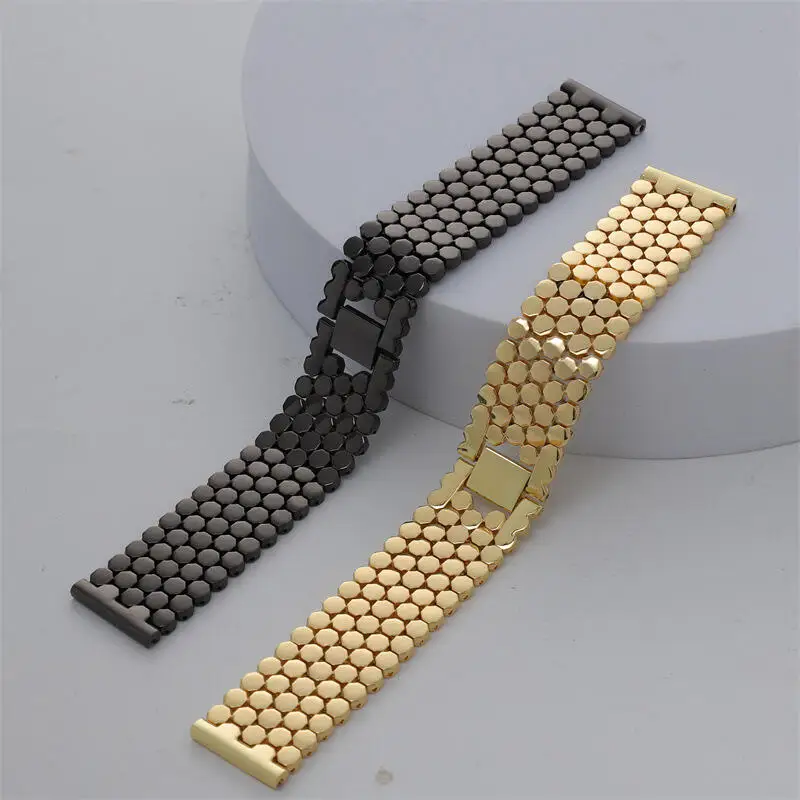 Cinturino in acciaio inossidabile di lusso da 22 mm per Amazfit Bip 6 5 5 Unity/Pace/Cheetah Pro Bracciale per Amazfit Stratos/GTR 4 3 2 cinturino in metallo