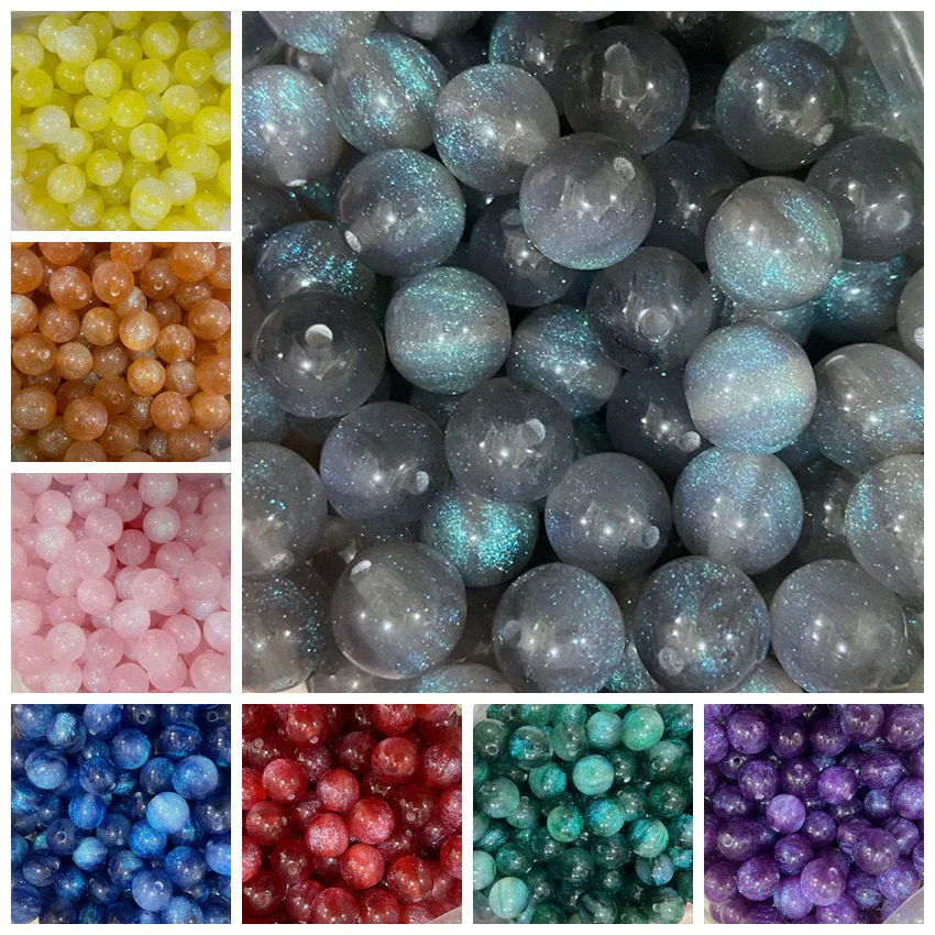 Nowy styl 8/10/12mm Iluzoryczne kolorowe koraliki Aurora do biżuterii bransoletka naszyjnik tworzenie bling pod światłem