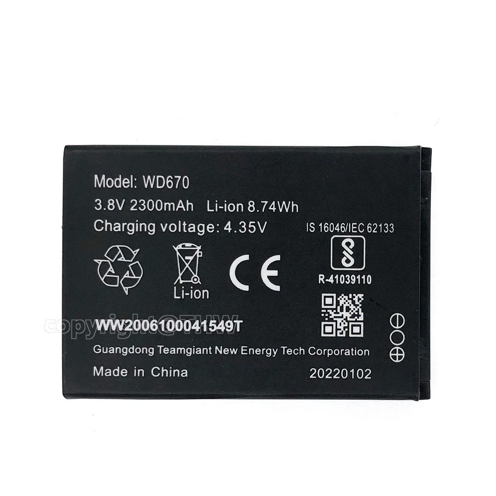 Original Replacement Battery WD670 2300mAh For ZTE WD670 Body 2 KB-OSH150-2300 Tele 2 OSH-150 4G LTE Pocket WiFi Router Bateria