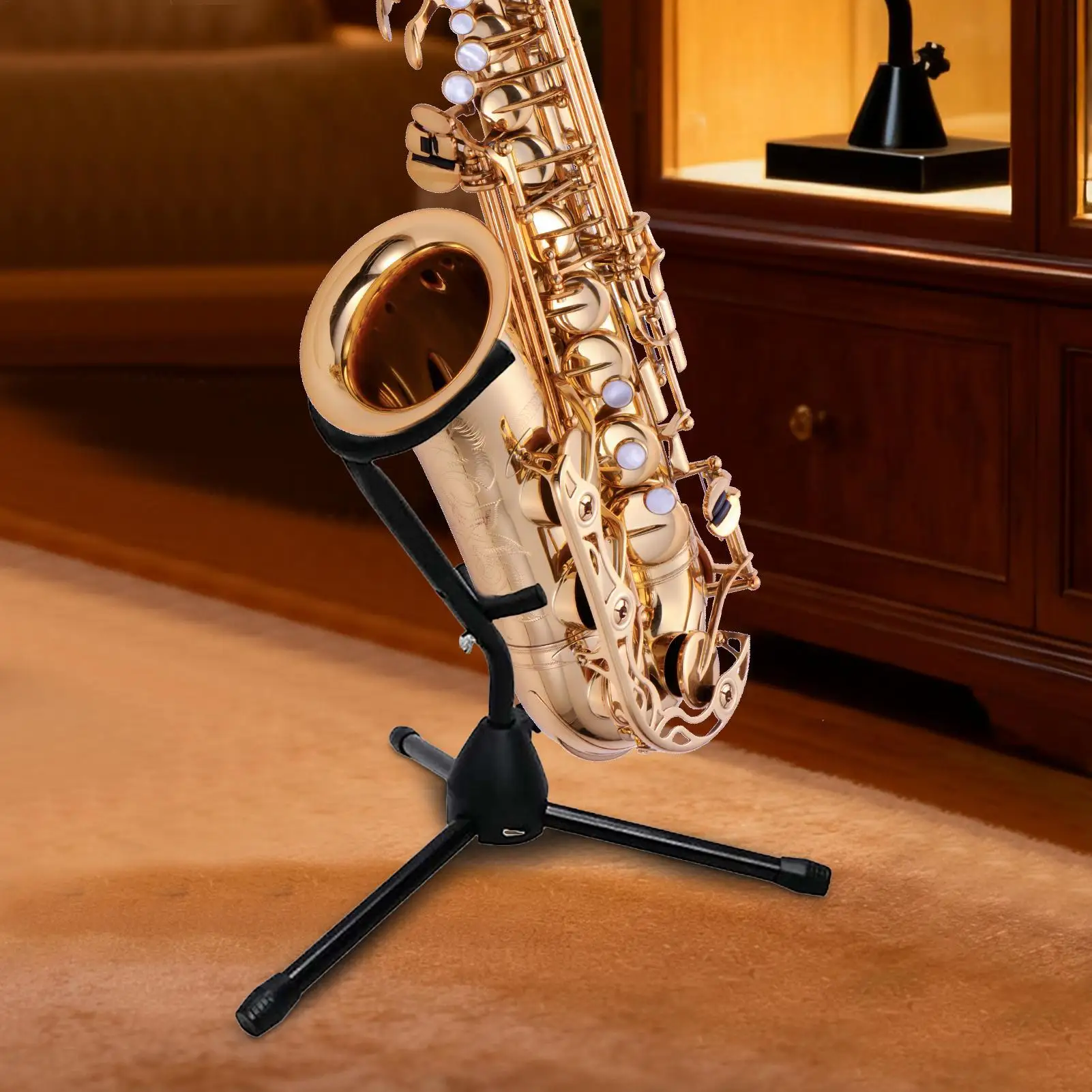Tenor Sax Stand Foldable Sax Tripod Holder Portable Adjustable Stable Support Choice For Band Studio Home Practice School Music - view 3