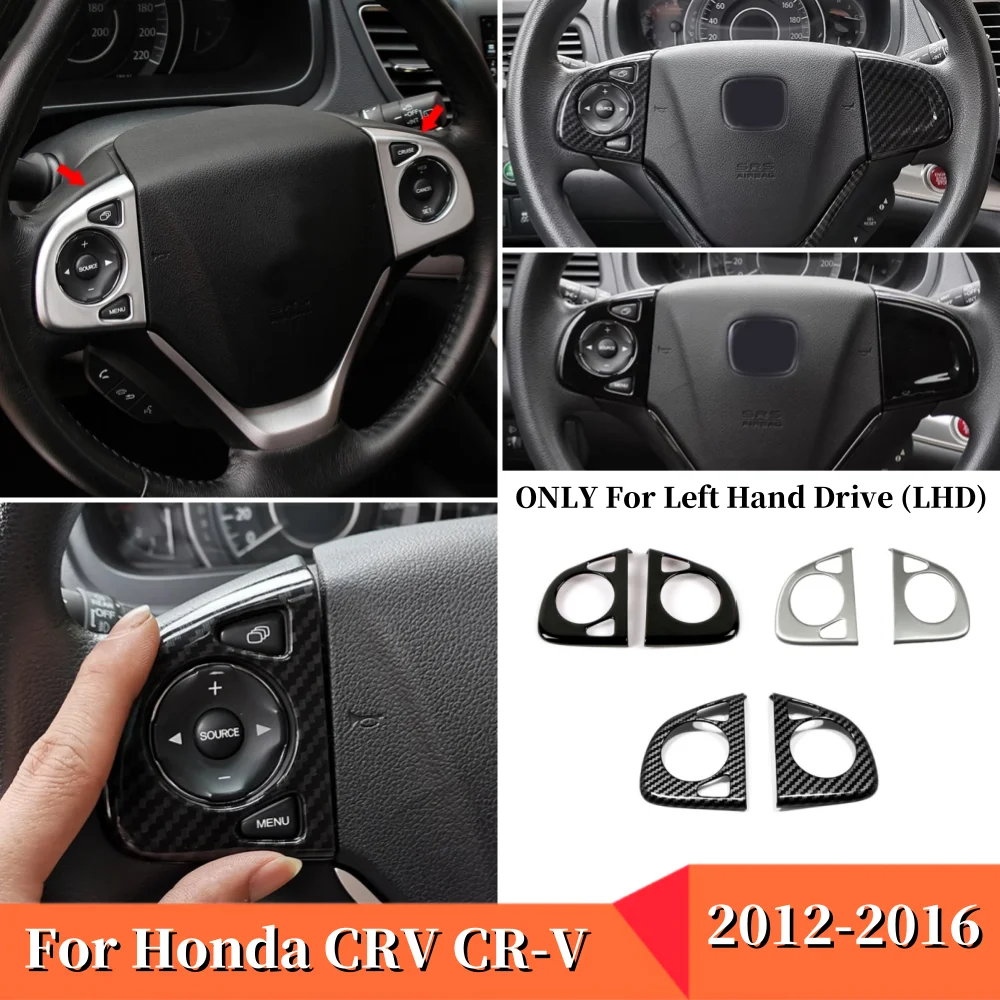 

ABS Plastic Car Steering wheel Button frame Cover Trims Auto Sticker Styling Accessories For Honda CRV CR-V 2012-2015 2016