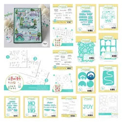 New Dies Stamps Set Holiday Blooms Christmas Layering Stencils Home Gifts Cuts Dies DIY Handmade Scrapbooking Cards Decoration