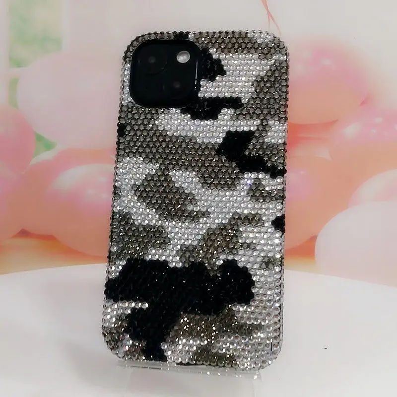 

Handmade Rhinestone Phone Case for iPhone 16 Pro Max 16 Plus 15 14 13 Pro 12 11 XSMax XR X with Crystal Pendant Protection Cover