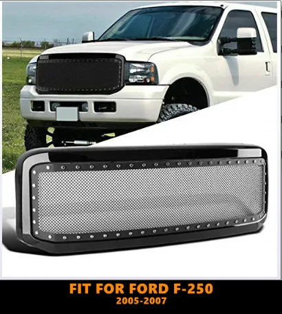 High Quality ABS Front Middle Grill Racing Grills Rivet Style Fit For Ford F250 F350 2005-2007