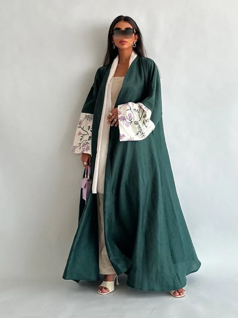 Eid musulmano ricamo Abaya per le donne Jalabiya vestito da partito Abaya marocco Dubai Cardigan abiti arabo abito lungo Ramadan caftano