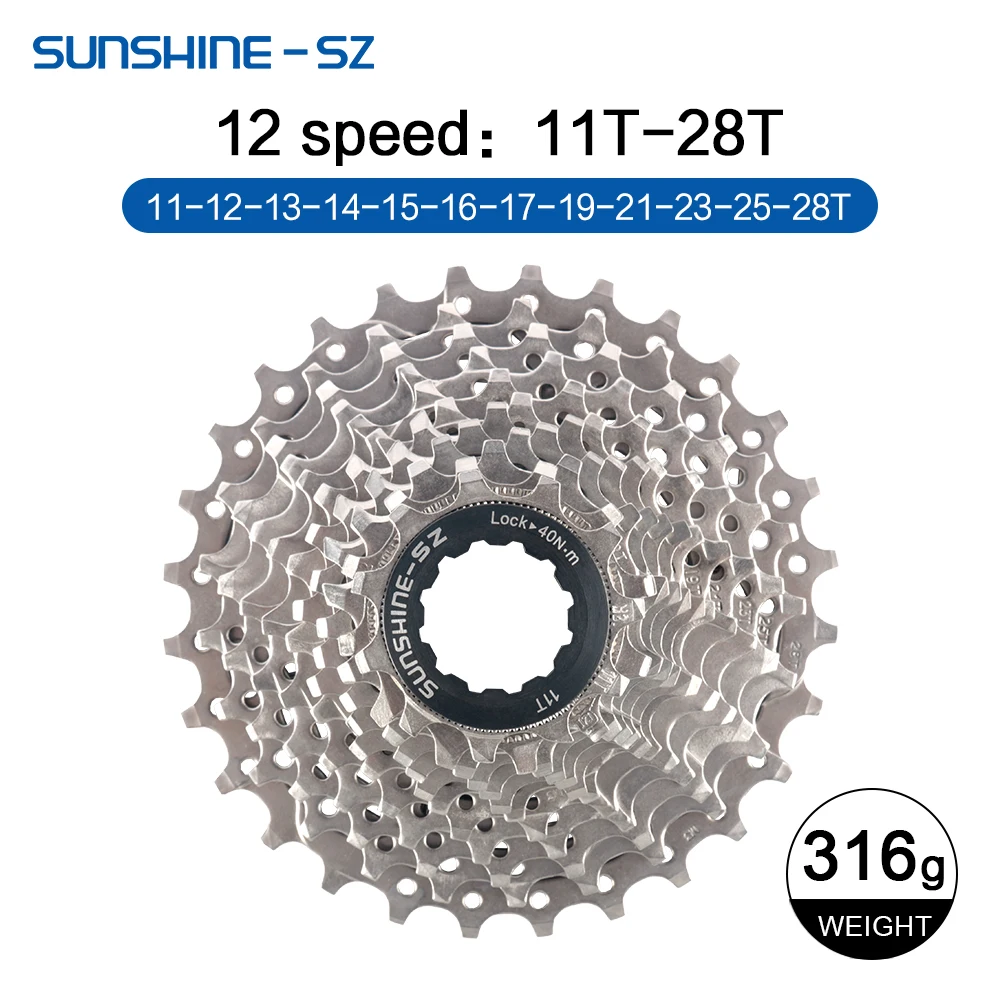 Sunshine Road Bike Cassette 8 9 10 11 12 Speed Bicycle Sprocket 25T 28T 30T 32T 34T 36T 11V K7 Speed Bike Ratchet Cycling Parts image 3