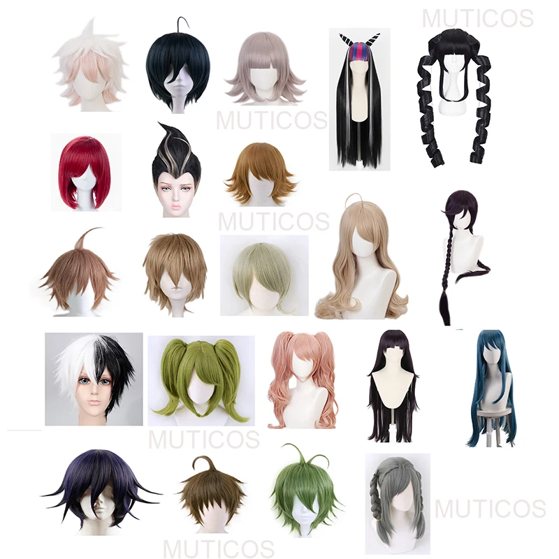 Dangan Ronpa Ouma Kokichi Monokuma Komaeda Nagito Saihara Shuichi Nanami Chiaki Hinata Hajime Fukawa Touko Cosplay Wig + Wig Cap