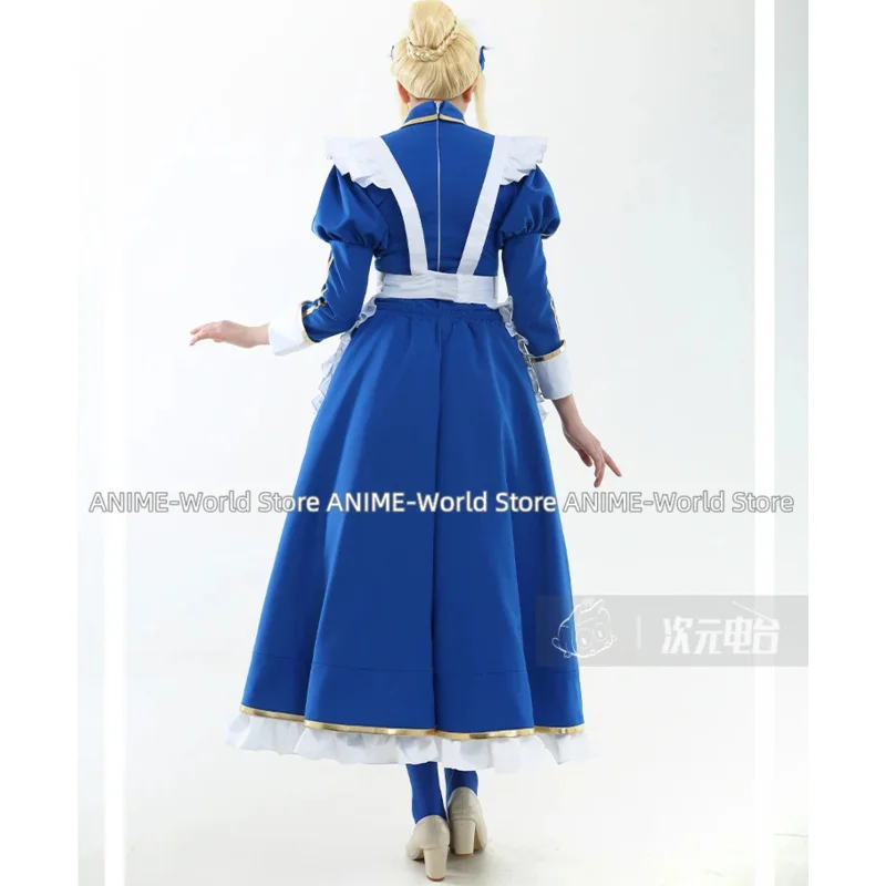 زي تنكري لانسر ارتوريا ، خادمة القدر الكبير ، فستان أزرق للفتيات ، هدية حفلة الهالوين ، بدلة زرقاء للكبار