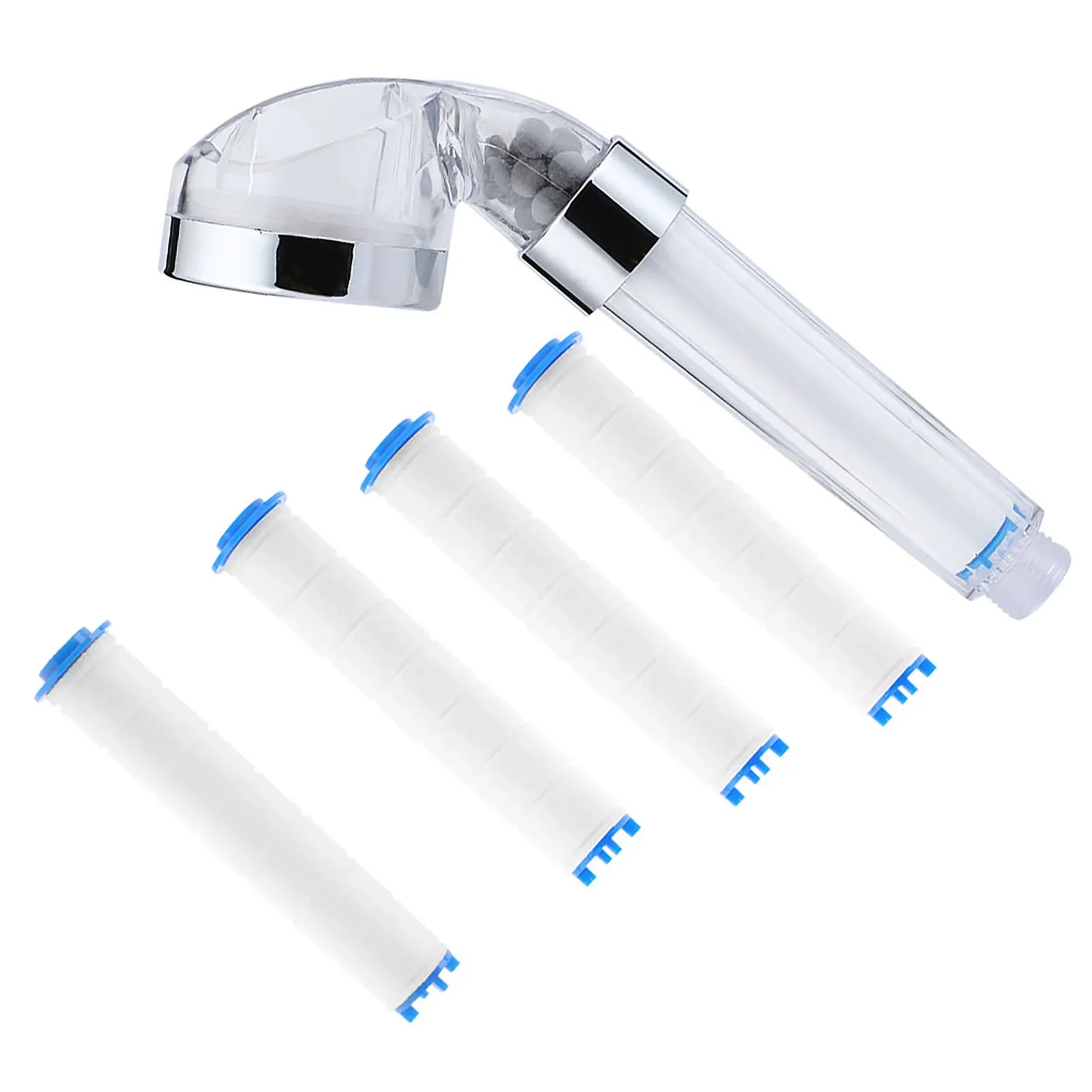 Handheld Shower Head with Filter Negative Ions Pressurized Shower Head Bathroom Showering Bathing Sprinkler Rain Shower Head