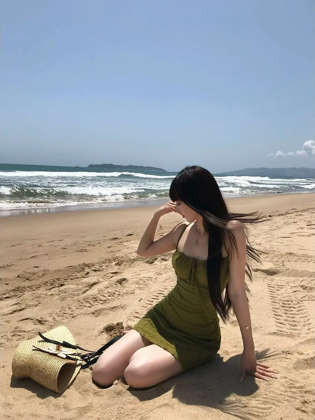 Retro Spicy Girl Vacation Style Hollow out Belted Strap Dress Women's Summer Slimming A-Line Skirt Bodycon Skirt 4