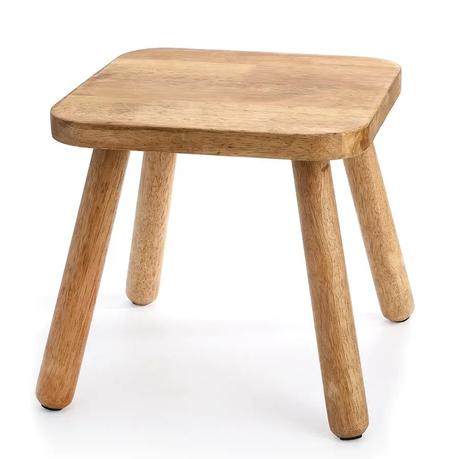 

12 Inch Square Solid Wooden Step Stool, NonSlip One Step Stool for Adults, Holds up to 300 Lbs, Portable amp Sturdy, Footstool f