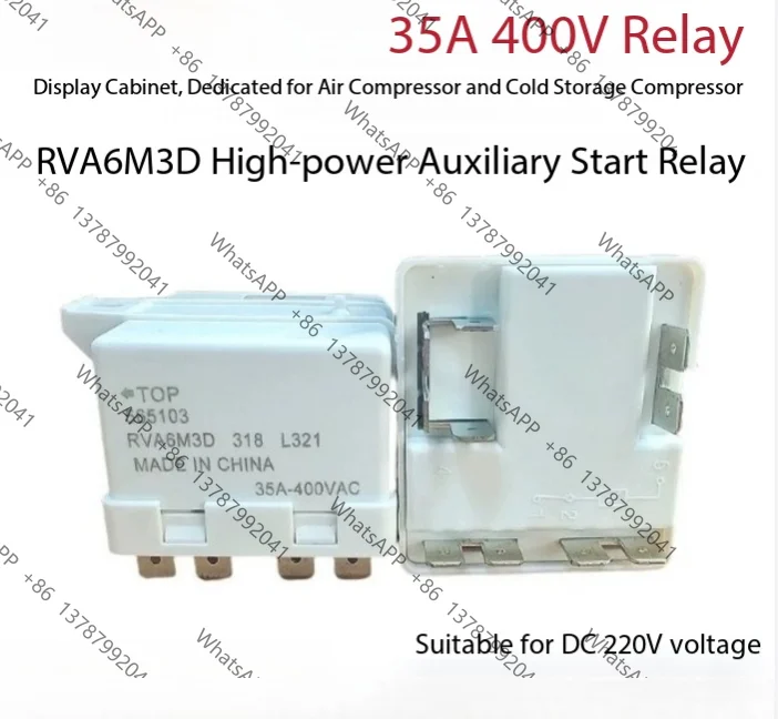 for RVA6M3D High Power Relay 35A 400V Universal for Ice Cream Machine Ice Maker and Compressor