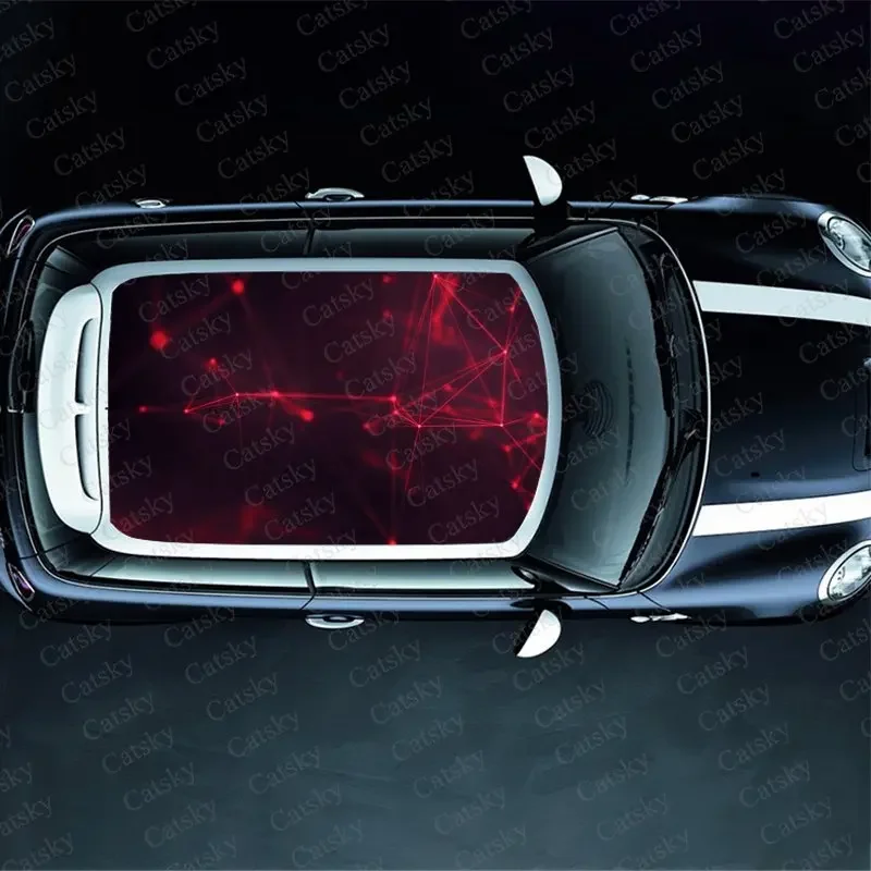 Abstract Line Galaxy Print Car Roof Sticker Wrap Racing SUV Auto Accessories Packaging Painted PVC Car Hood Graphic Decal Decor