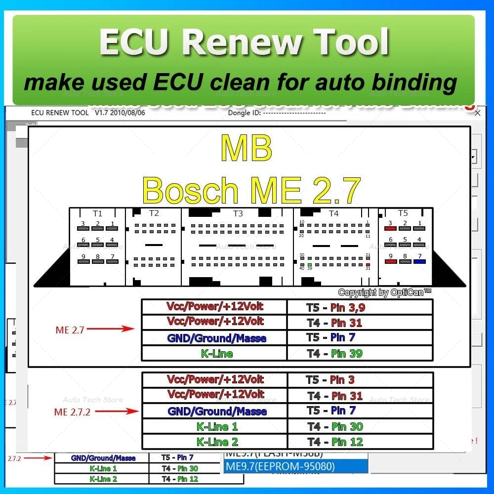 

Для Mercedes/MB ECU RENEW TOOL V1.7 Создайте использование ECU Clean для программы автоматической переплета для сброса ECU Поддержка ME9.7 MR ME2.0