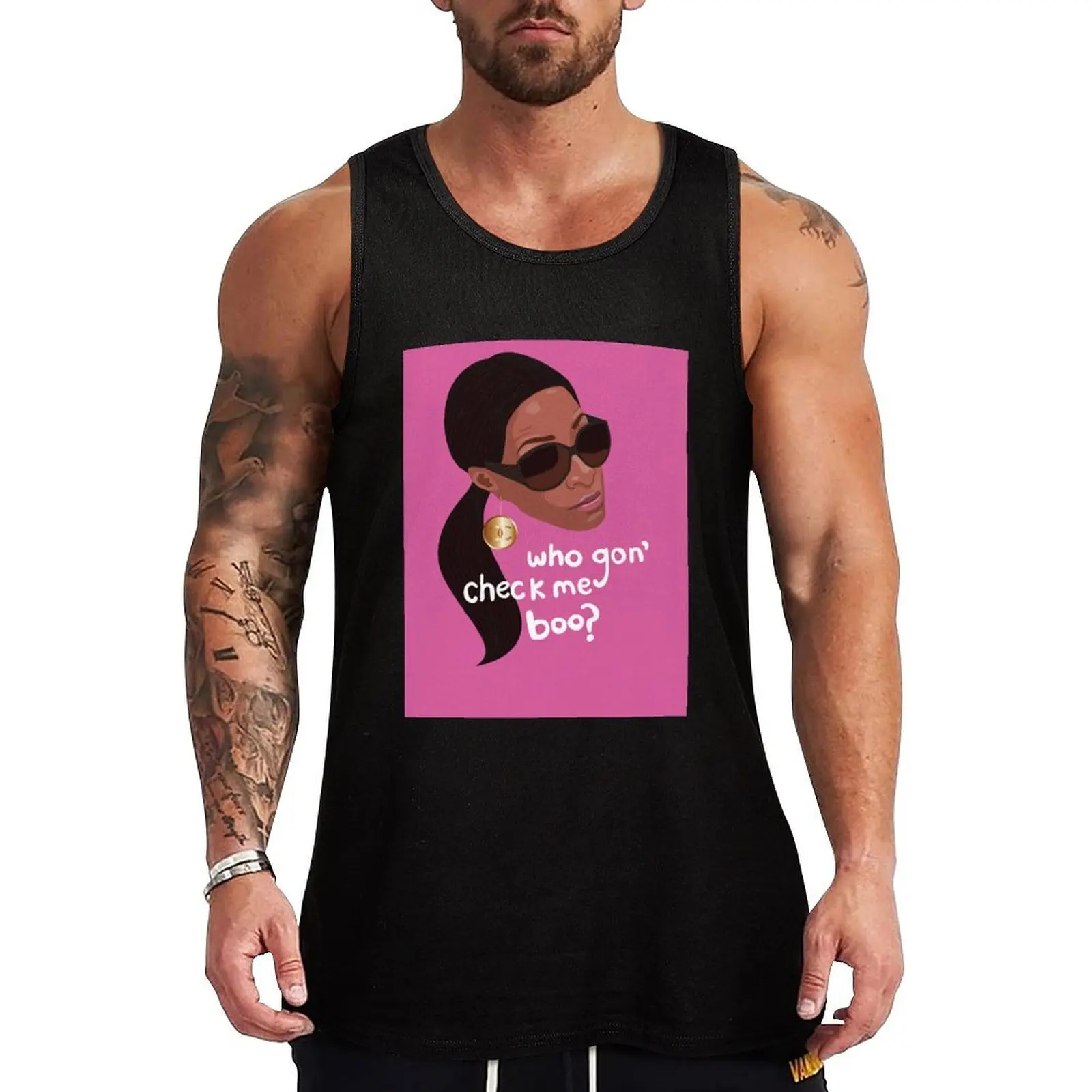 

Sheree - RHOA - Real Housewives Atlanta - Who Gon Check Me Boo Tank Top Workout Gear Tank Top Sleeveless Gym Fitness Shirt
