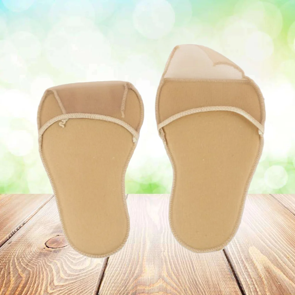 1 Pair of Long Surround Ultra-soft Forefoot Cushions Invisible Sponge Foot Pad High-heeled Shoes Protectors (Khaki)