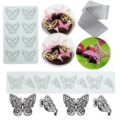 Butterfly style Sugar Flipping Silicone Lace Pad DIY Leaf Patterns Chocolate Thin Crisp Dessert Decorating Tool Cake Baking Mold