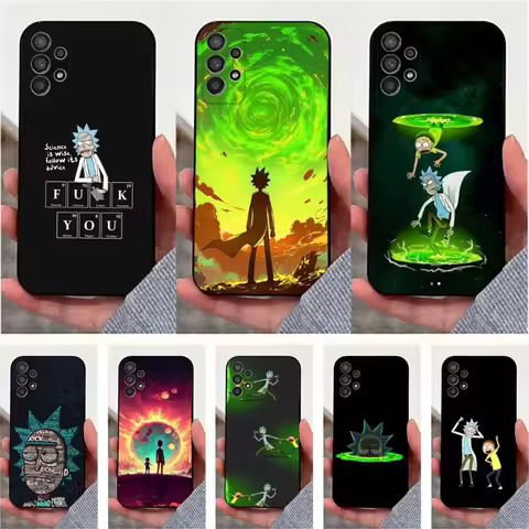 Funny R-RickS&amp;M-MoRti-ES Case For Samsung S22,S25,S24,S23,Ultra,FE,S20,S10,Plus,S21,S9,Lite,Soft Silicone Black
