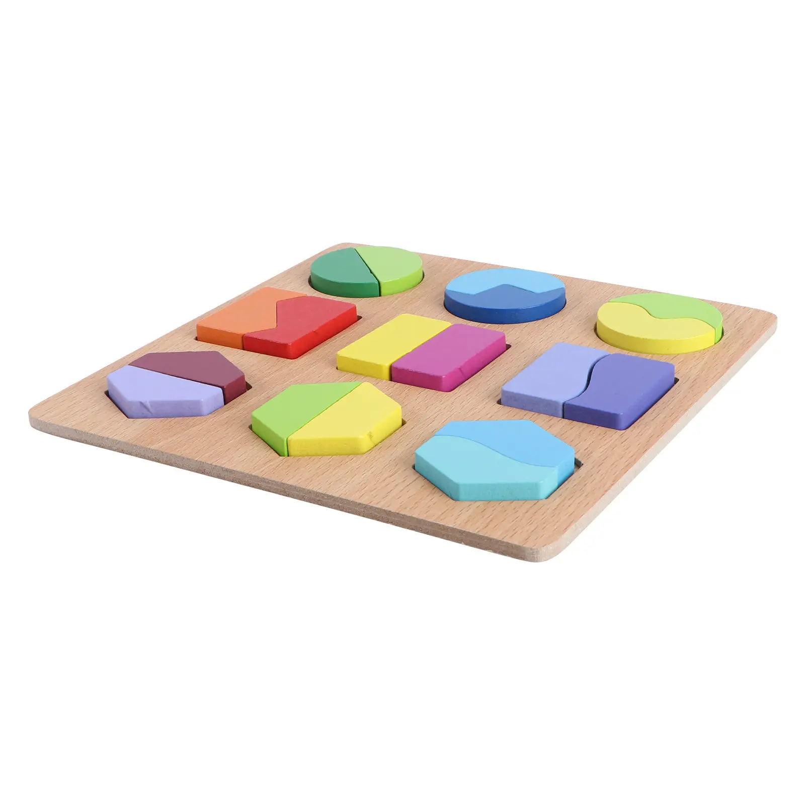 1 ชุด 1 ชุด กระดานปริศนาไม้รูปทรงต่างๆ สำหรับเด็ก เกมจับคู่เสริมพัฒนาการ ฝึกทักษะการใช้มืออย่างละเอียด รูปทรง 4 แบบ ปริศนาเรขาคณิต ทำจากไม้