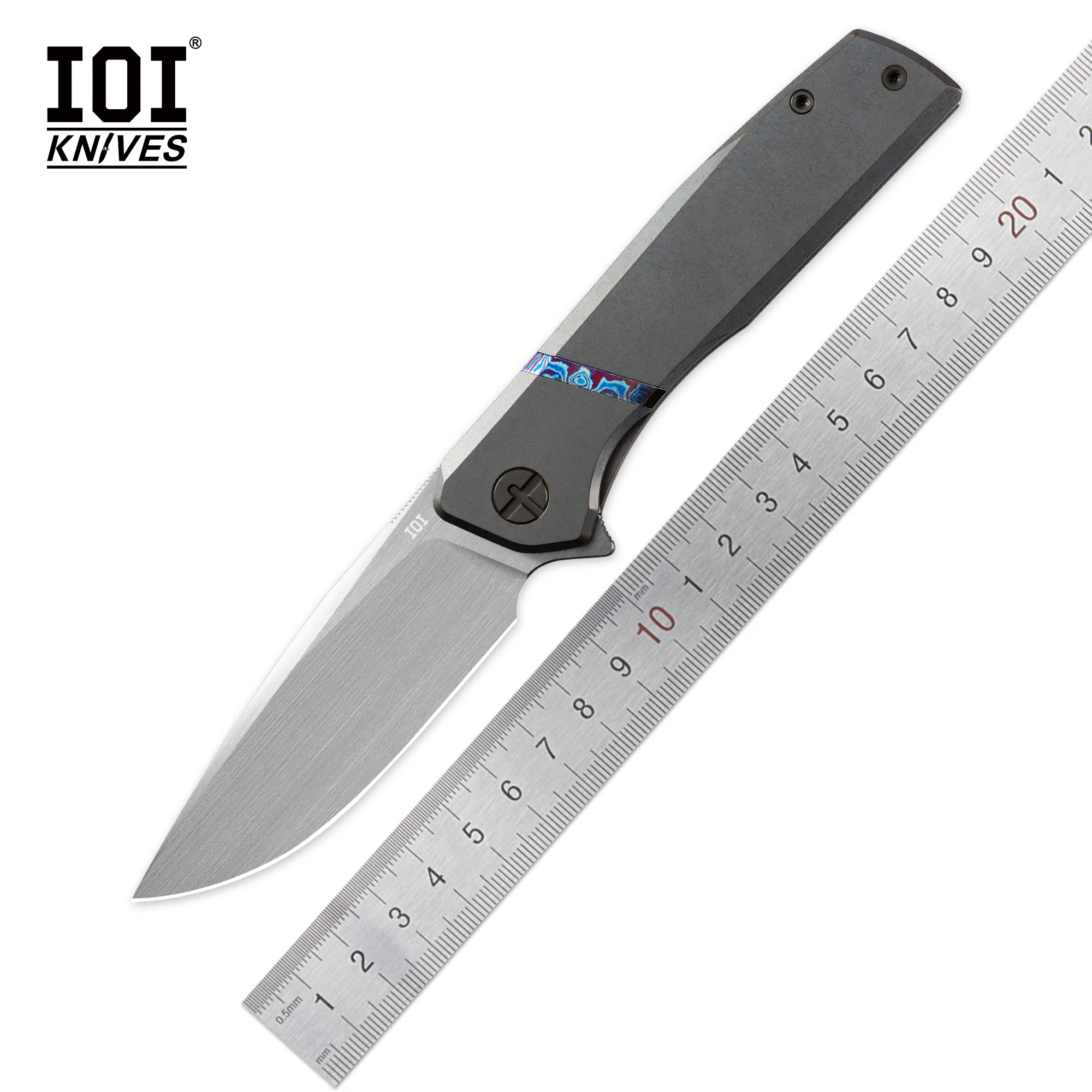 

IOI I93258 Folding Knife Vanax Blade Titanium Carbon Fiber Pocket Knife Tactical Survival Outdoor Camping Professional EDC