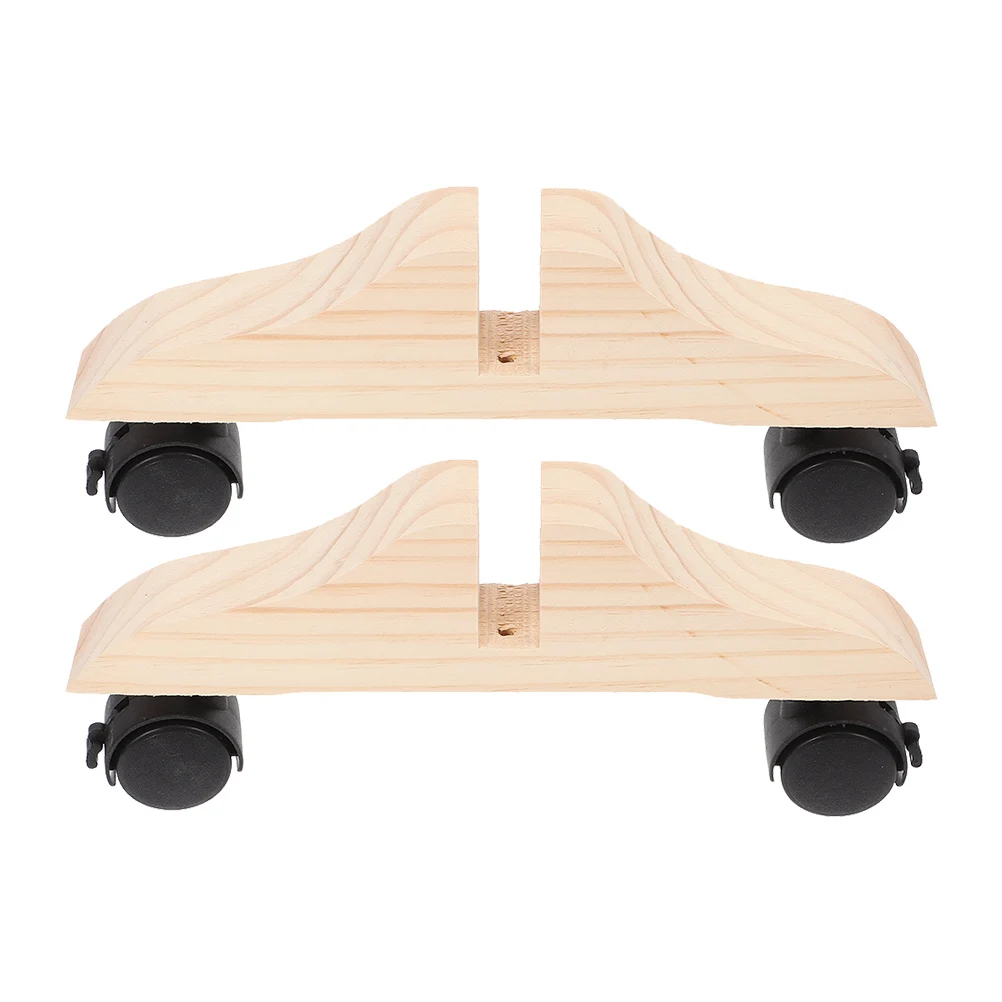 

2Pcs Wooden Room Divider Base Mobile Wheel Design Stable Support Freestanding Partition Screen Privacy Stand Office Use