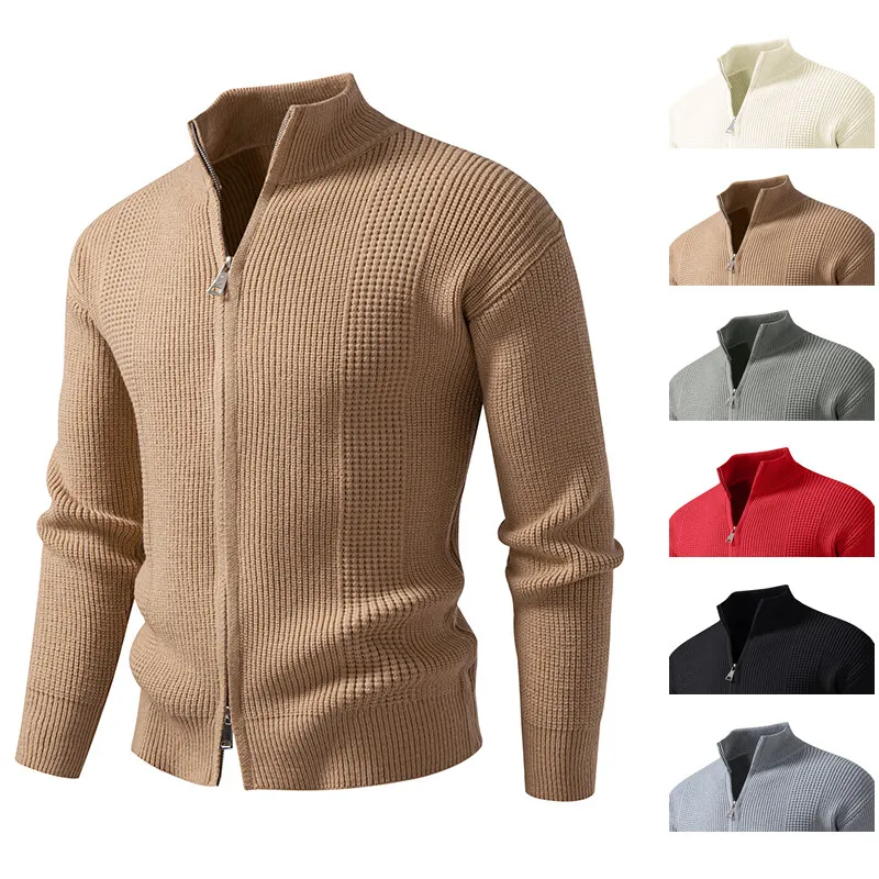 سترة رجالية محبوكة سترة كبيرة الحجم 365P55 عادية Simplici طويلة Sve الوقوف طوق سهلة تناسب ملابس مريحة #1