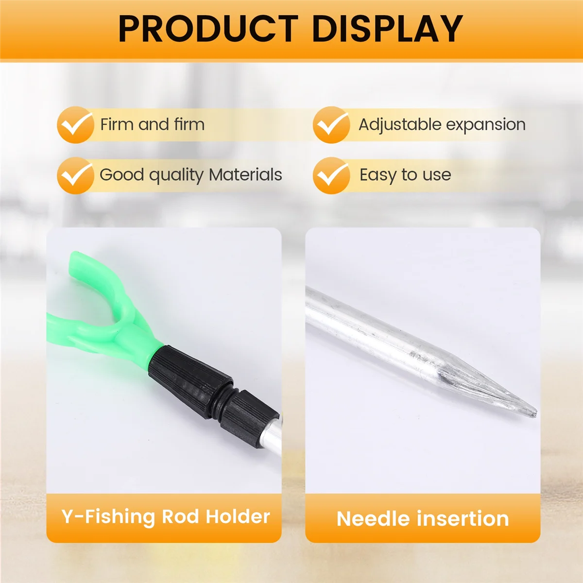 SMIEA Suporte para vara de pesca de metal ajustável, 4 unidades, estrutura fixa, suporte para vara de pesca, suprimentos de pesca