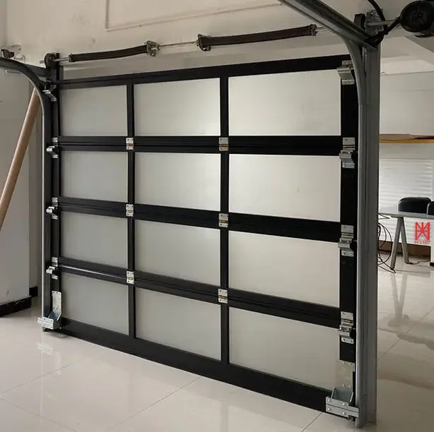 Latest Design Aluminum Frame Frosted Glass Garage Door Durable Outdoor Garage Doors Rainproof Heat Insulation Garage Doors