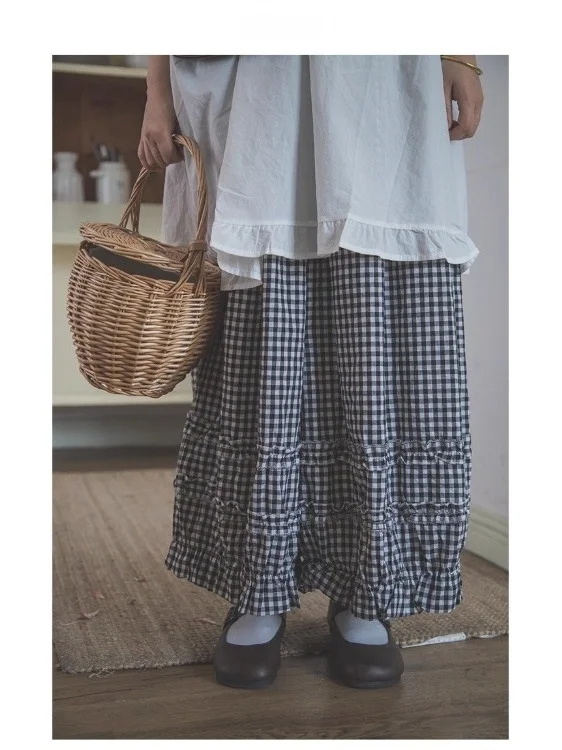 

Осенние широкие брюки, юбка, брюки-фонарики с девятью точками, женские брюки больших размеров с эластичной резинкой на талии, кружевные брюки