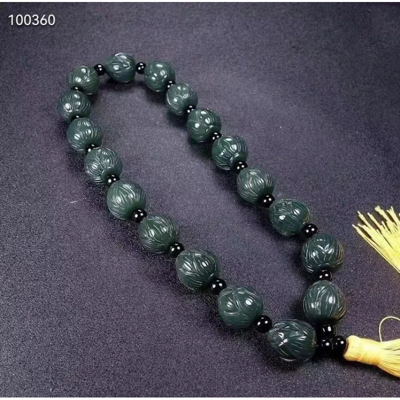 

Hetian Qing Jade Flower Car Hanging Pendant Ornament Relatives